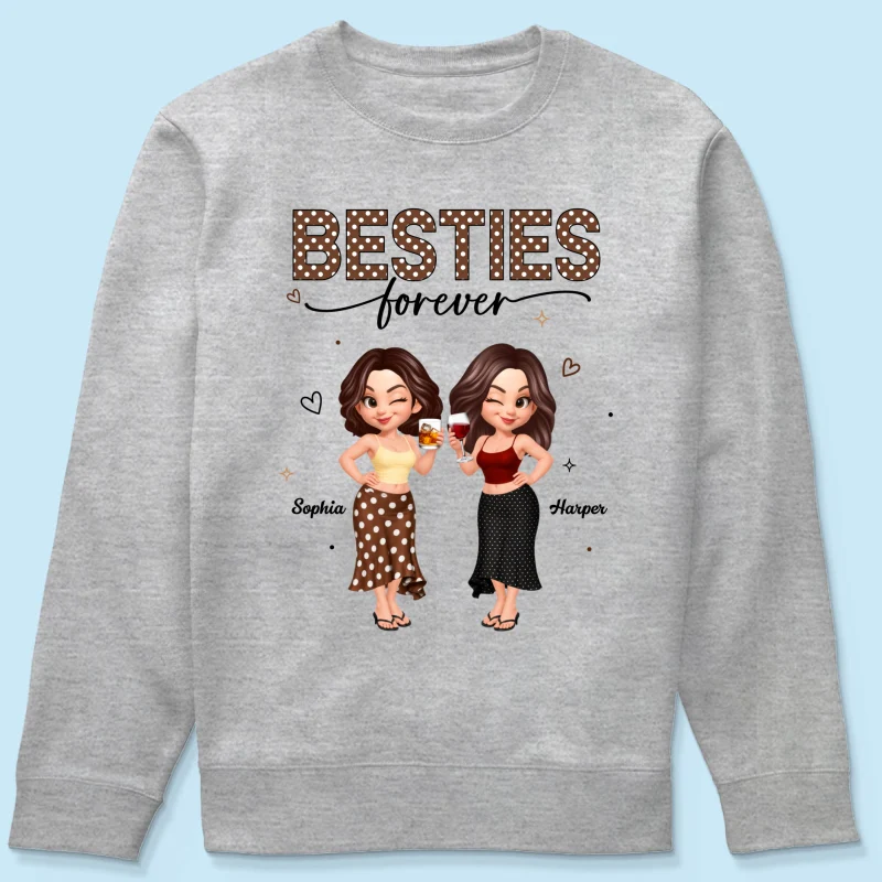 Besties Forever Polka Dot Patterned - Personalized Shirt - Image 17
