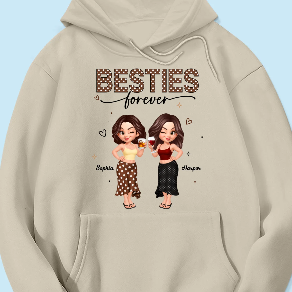 Besties Forever Polka Dot Patterned - Personalized Shirt - Image 24