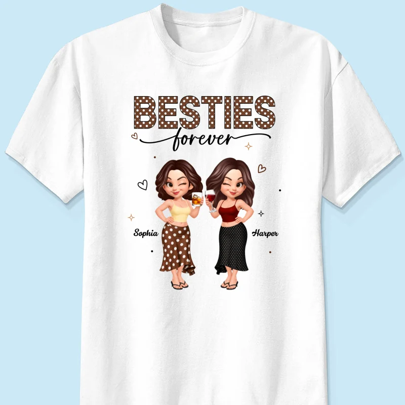 Besties Forever Polka Dot Patterned - Personalized Shirt - Image 7