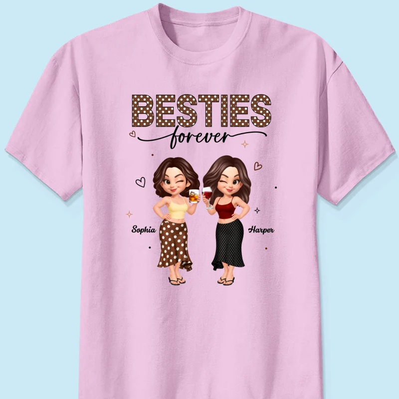 Besties Forever Polka Dot Patterned - Personalized Shirt - Image 9