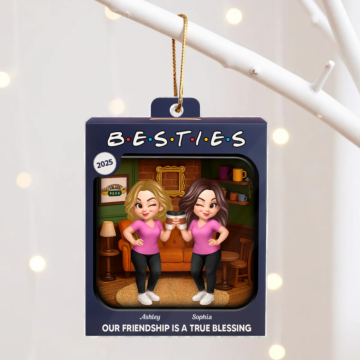 Besties Forever Toy Box Style - Personalized Acrylic Ornament - Christmas Gift For Friends - Image 2