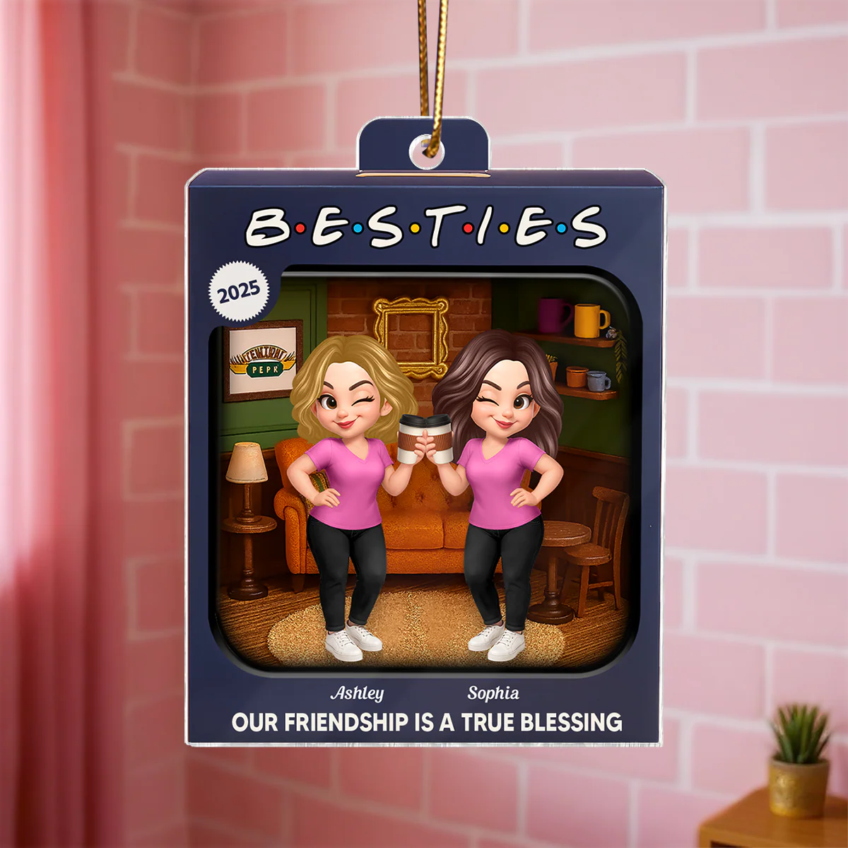 Besties Forever Toy Box Style - Personalized Acrylic Ornament - Christmas Gift For Friends - Image 5
