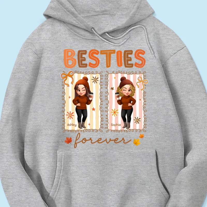 Besties Sisters Forever Fall Season Coquette Bow Personalized Sweatshirt - Image 33