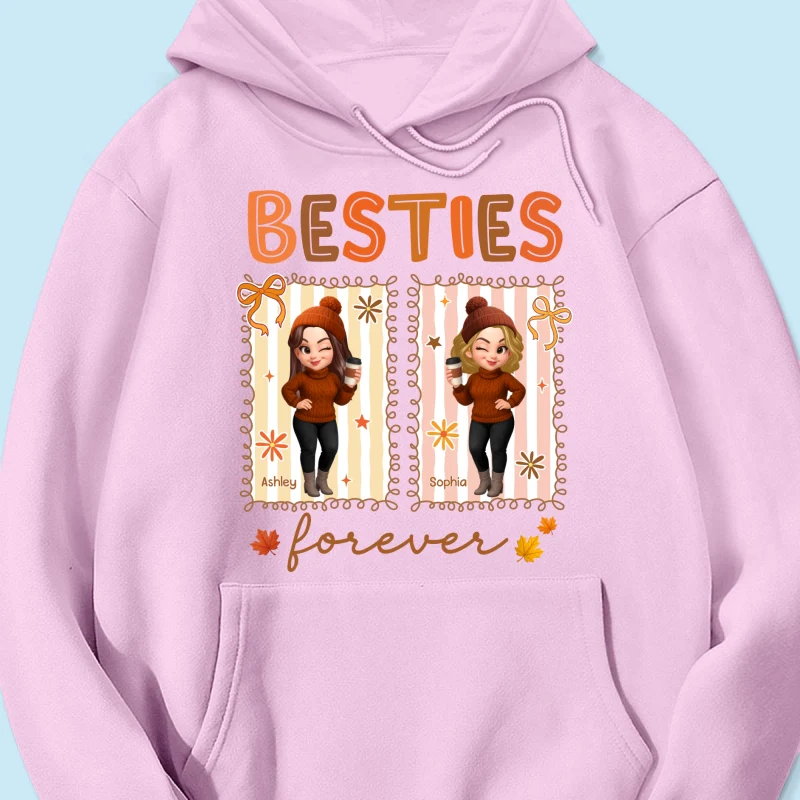 Besties Sisters Forever Fall Season Coquette Bow Personalized Sweatshirt - Image 34