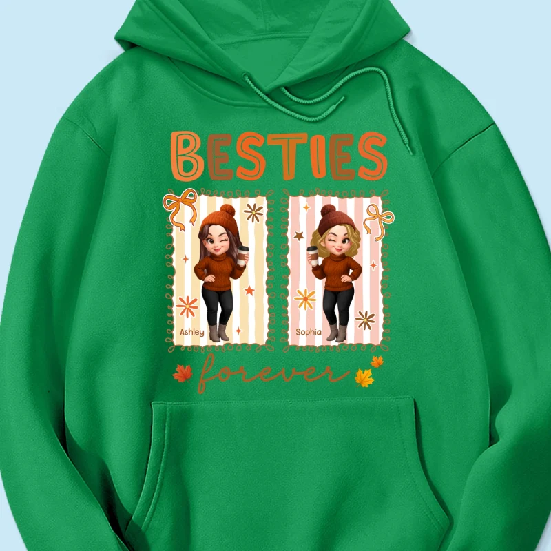 Besties Sisters Forever Fall Season Coquette Bow Personalized Sweatshirt - Image 37