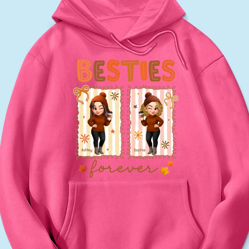 Besties Sisters Forever Fall Season Coquette Bow Personalized Sweatshirt - Image 38