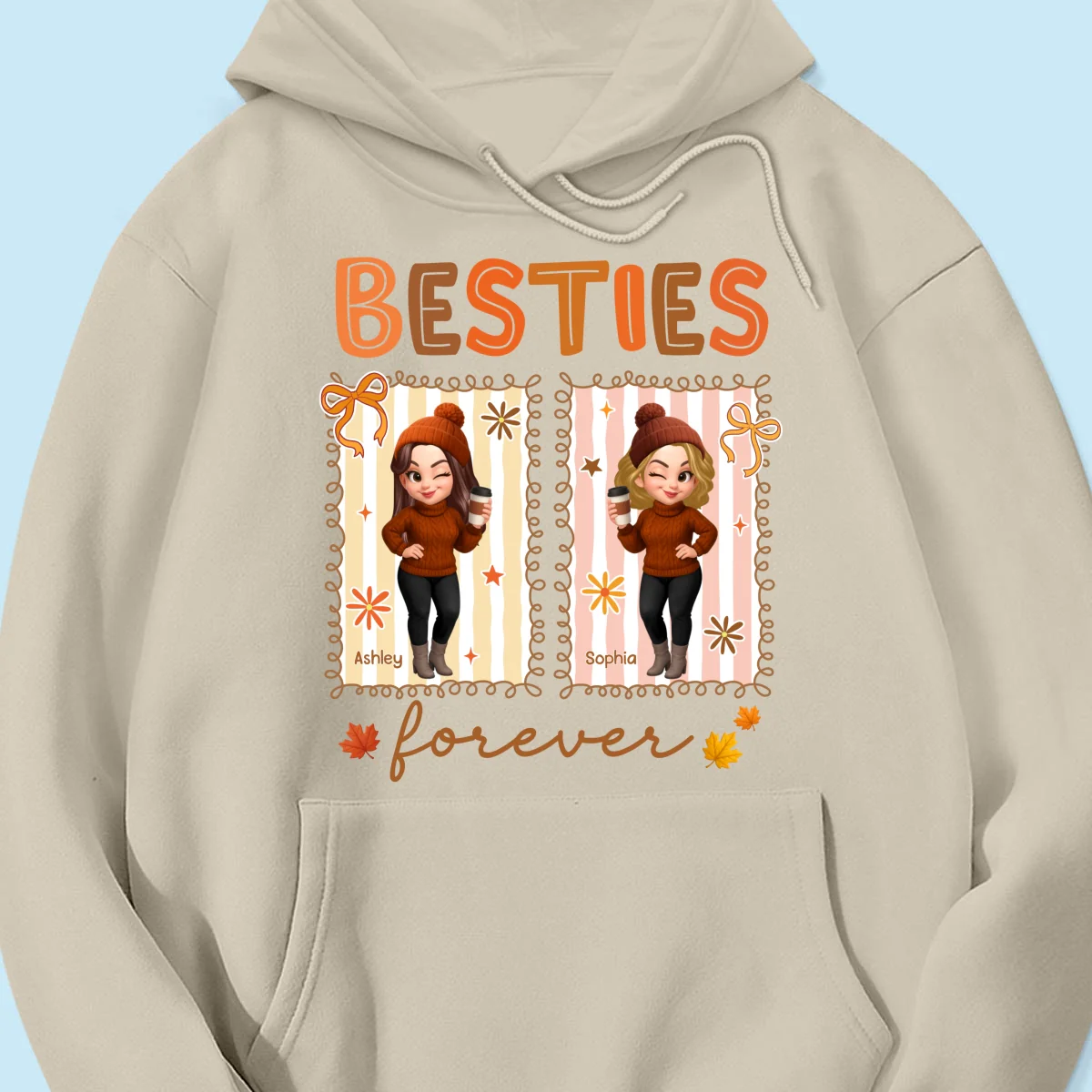 Besties Sisters Forever Fall Season Coquette Bow Personalized Sweatshirt - Image 39