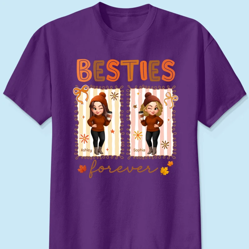 Besties Sisters Forever Fall Season Coquette Bow Personalized Sweatshirt - Image 44