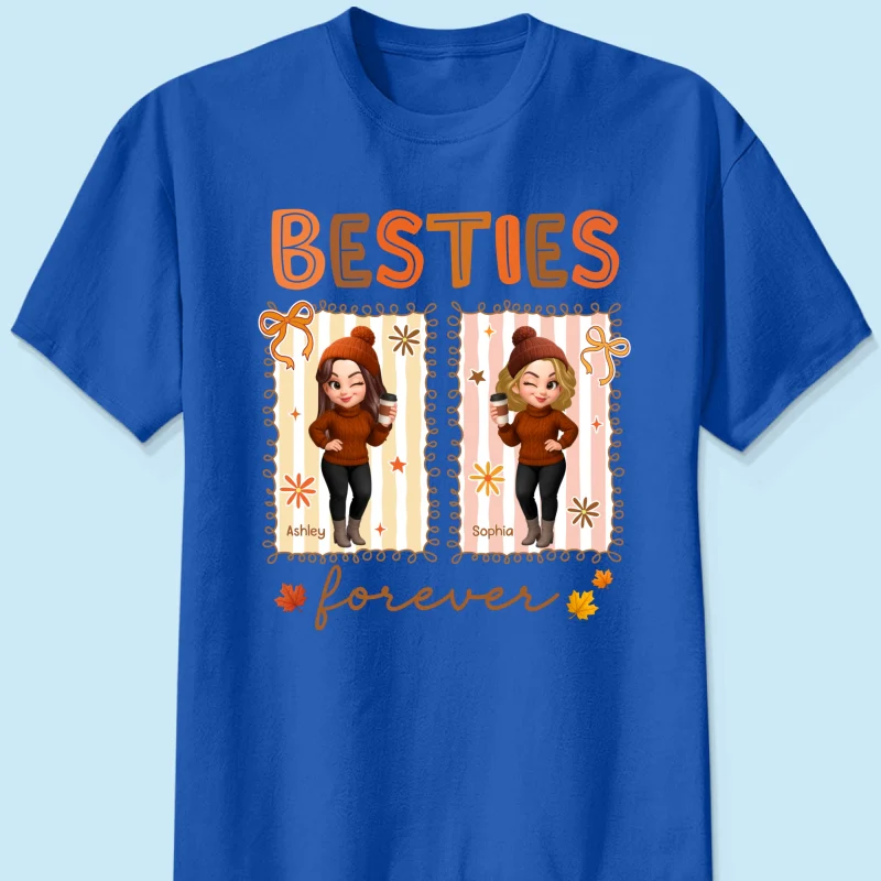 Besties Sisters Forever Fall Season Coquette Bow Personalized Sweatshirt - Image 46