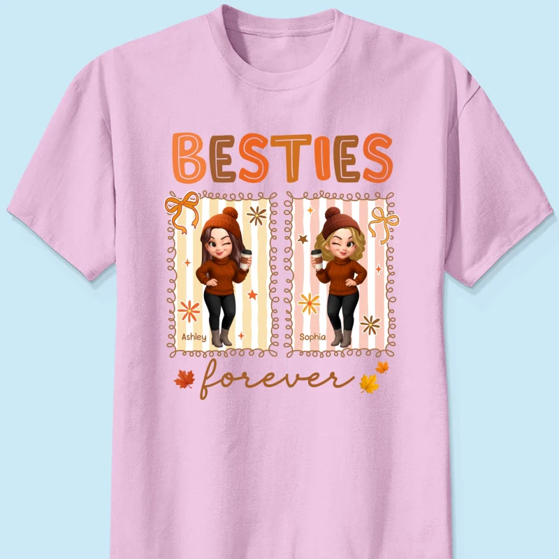 Besties Sisters Forever Fall Season Coquette Bow Personalized Sweatshirt - Image 53