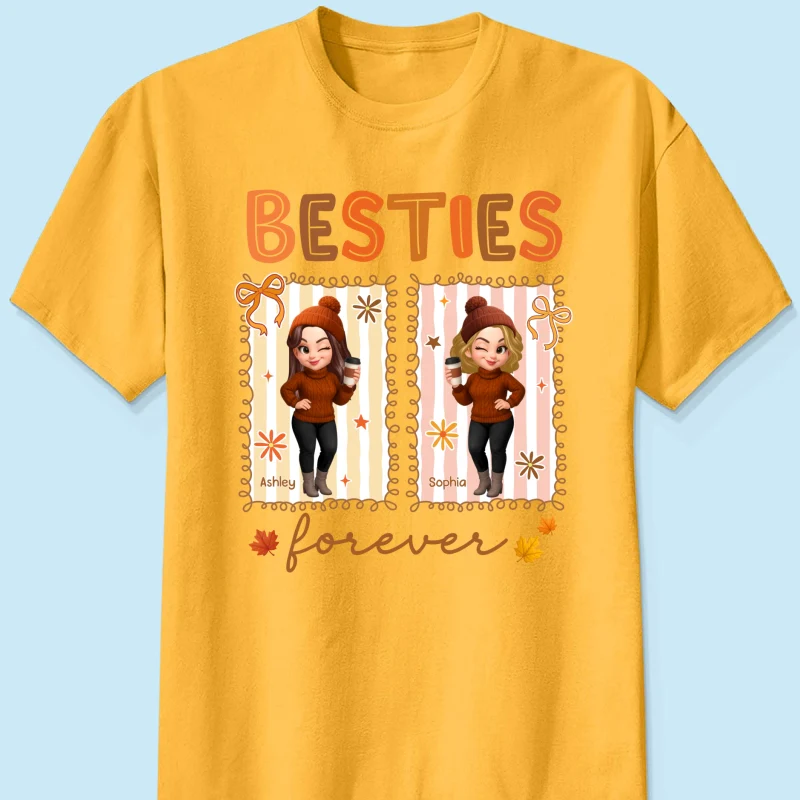 Besties Sisters Forever Fall Season Coquette Bow Personalized Sweatshirt - Image 55