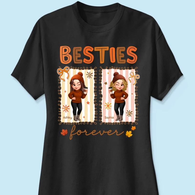 Besties Sisters Forever Fall Season Coquette Bow Personalized Sweatshirt - Image 60