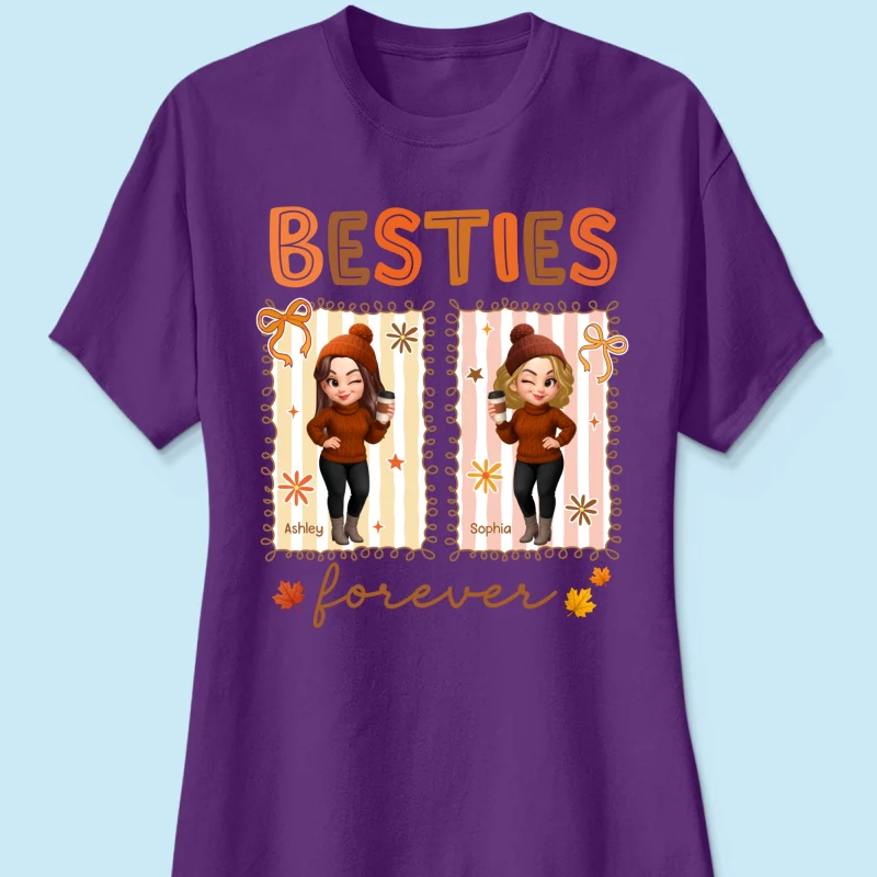 Besties Sisters Forever Fall Season Coquette Bow Personalized Sweatshirt - Image 63