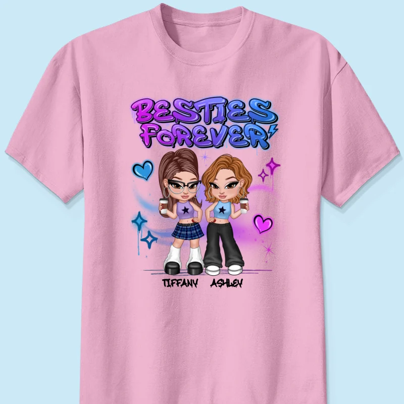 Besties Sisters Y2K Airbrushed Personalized Shirt - Image 9