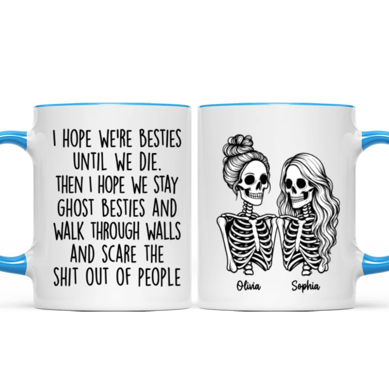 Besties Until We Die Skeleton Besties - Personalized Mug - Funny Work Bestie Gift, Halloween Keepsake For Best Friends - Image 14