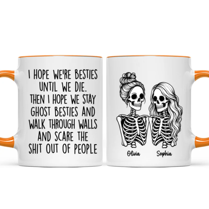 Besties Until We Die Skeleton Besties - Personalized Mug - Funny Work Bestie Gift, Halloween Keepsake For Best Friends - Image 16