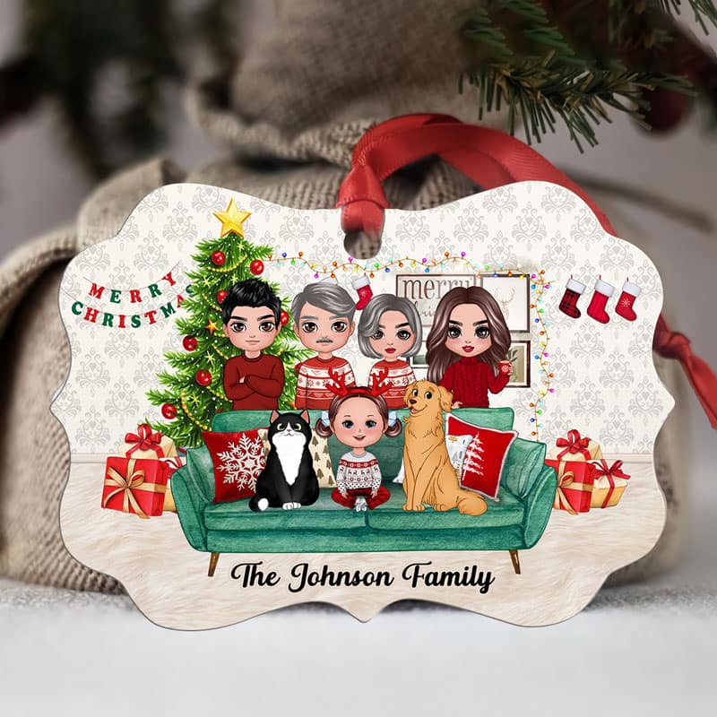 Big Family Gathering Personalized Christmas Ornament - Image 2