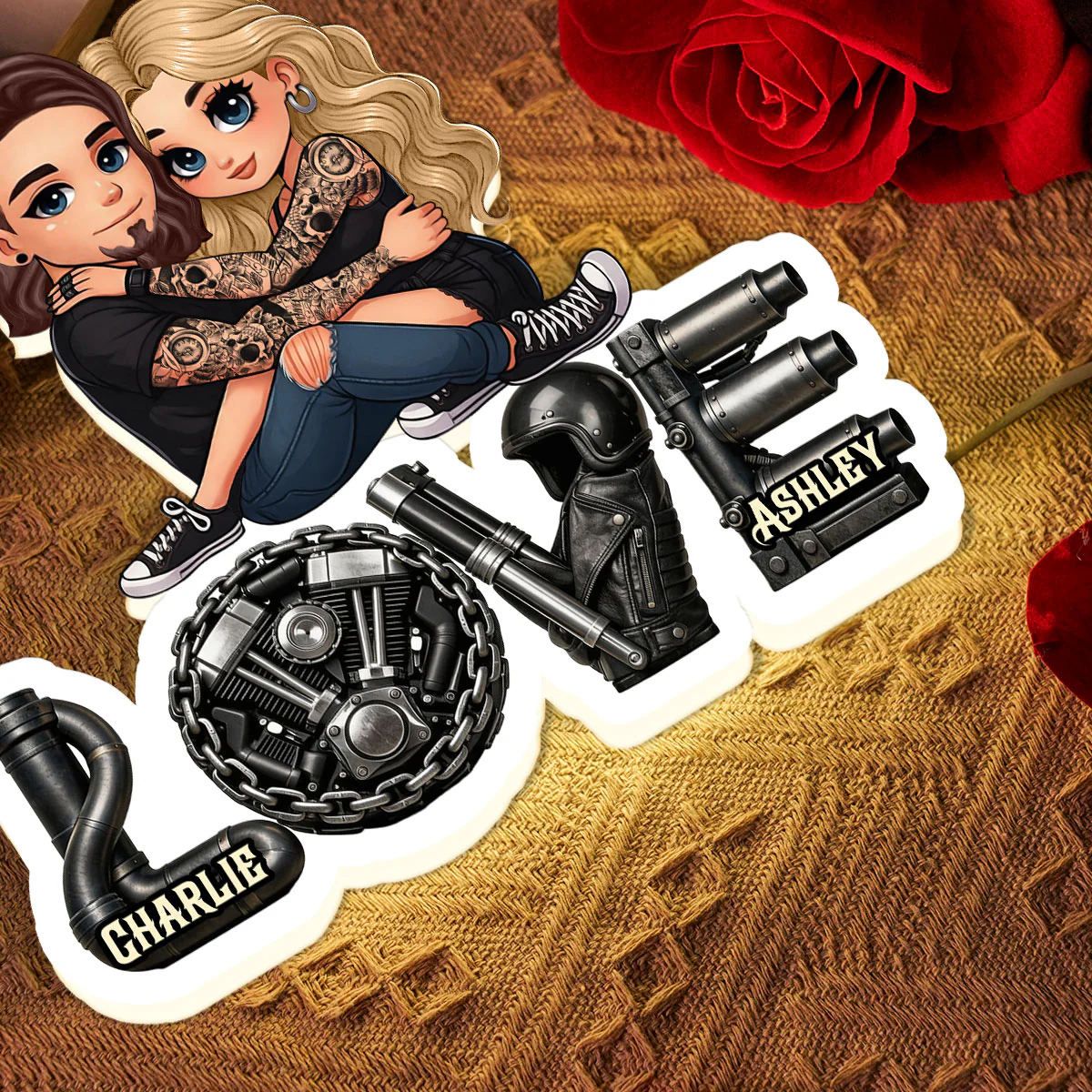 Biker Couple Together - Personalized Light Box - Gift For Bikers, Gift For Him, For Her - Image 10