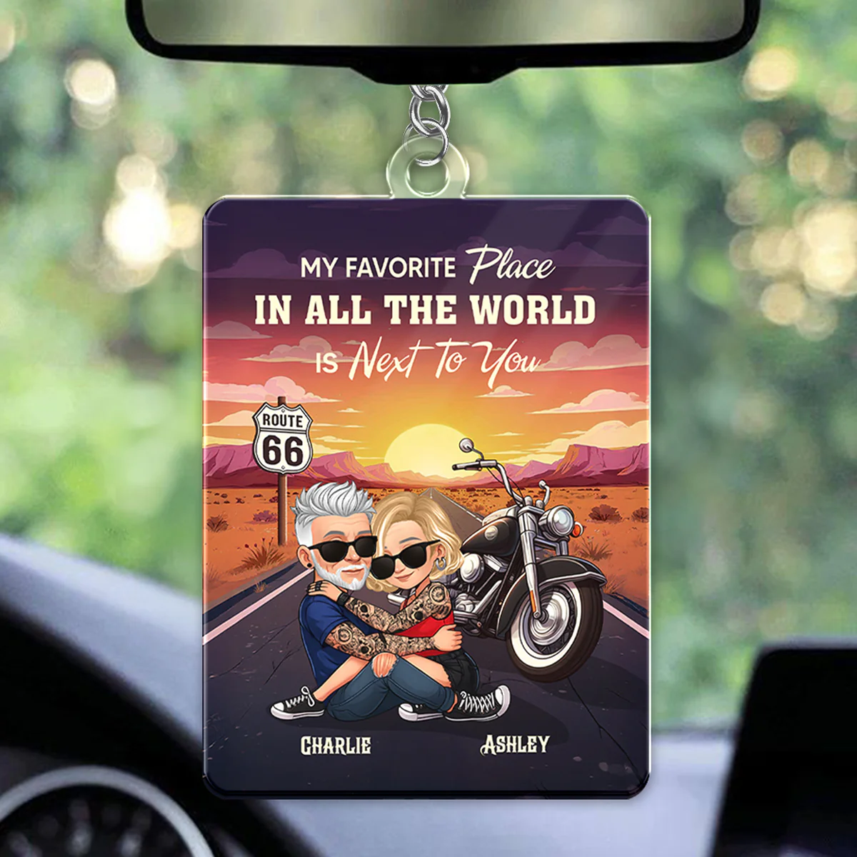 Bikers Couple Riding Partners for Life - Personalized Acrylic Keychain - Gift for Him, Gift for Her - Image 2