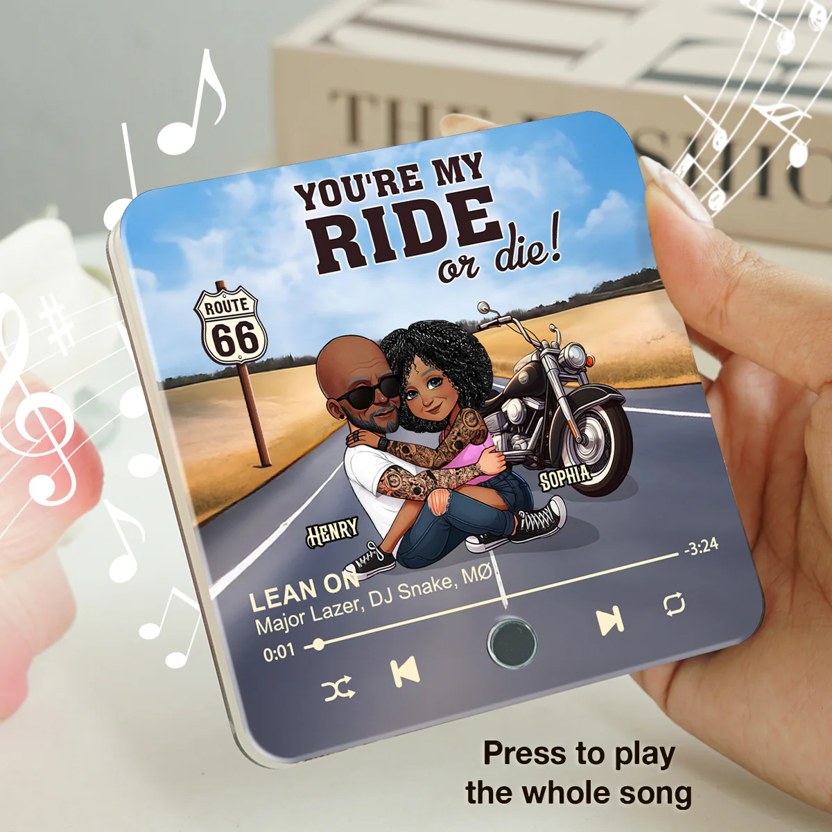Bikers Couple Riding Partners for Life - Personalized Music Fridge Magnet - Gift for Him, Gift for Her - Image 8