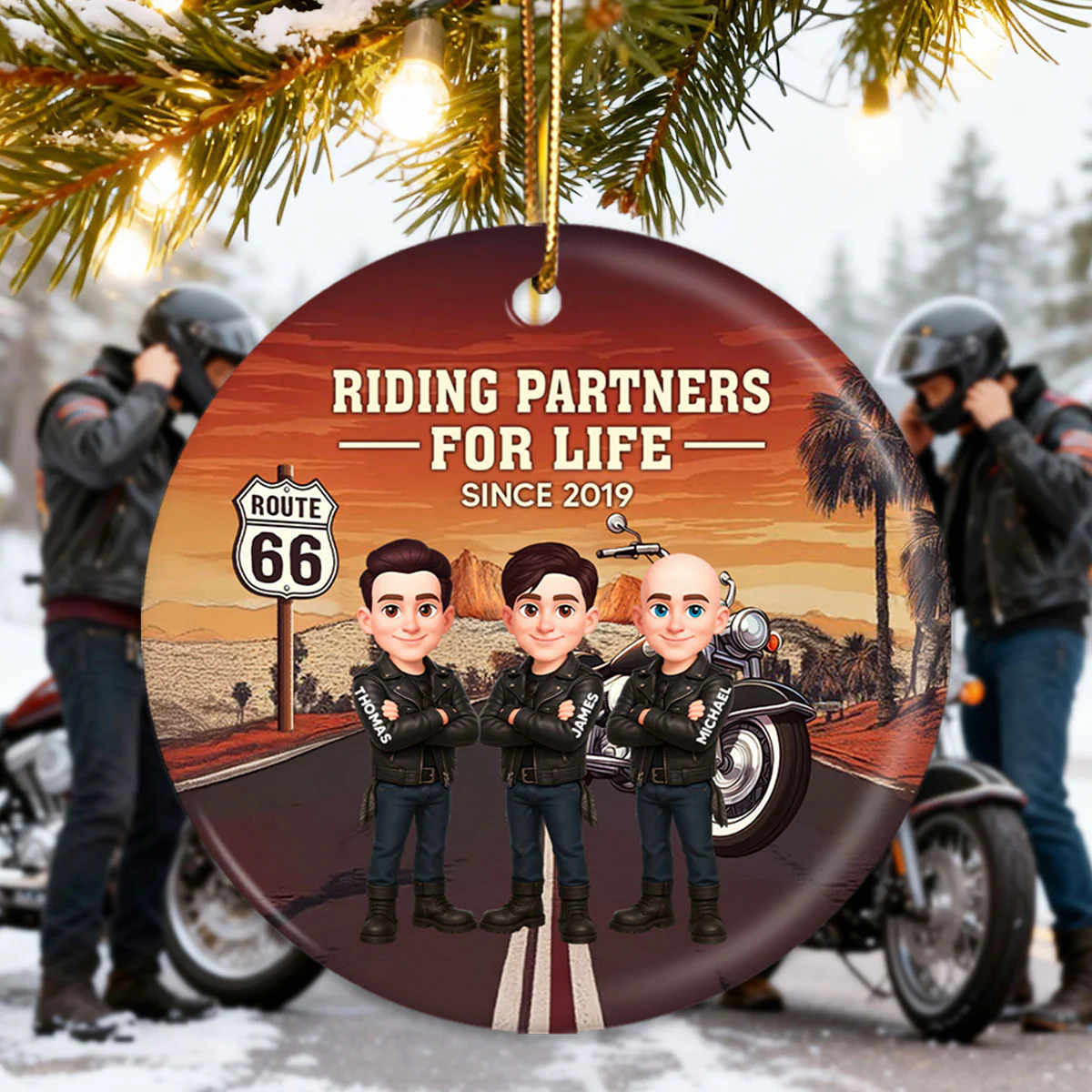 Bikers Riding Partners For Life Christmas - Personalized Ceramic Ornament - Gift For Bikers, Gift For Bikers - Image 11