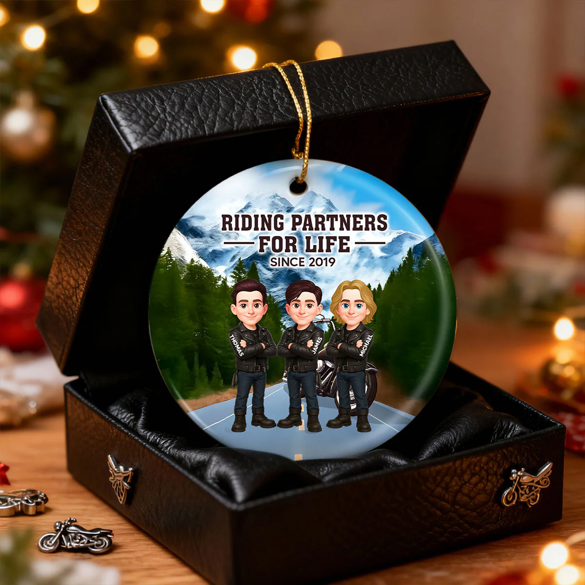 Bikers Riding Partners For Life Christmas - Personalized Ceramic Ornament - Gift For Bikers, Gift For Bikers - Image 12