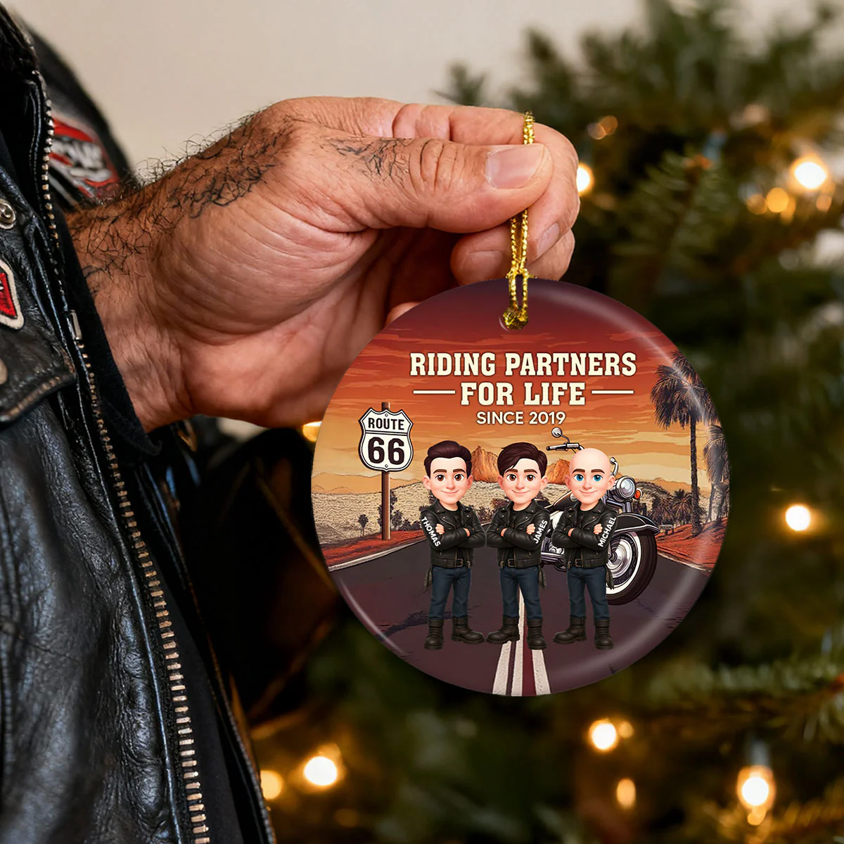Bikers Riding Partners For Life Christmas - Personalized Ceramic Ornament - Gift For Bikers, Gift For Bikers - Image 8
