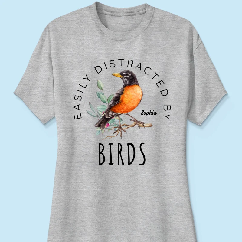 Bird Lady Easily Distracted By Birds Bird Watcher Shirt, Twitcher Shirt Personalized Shirt, Gift for Bird Lover - Image 12