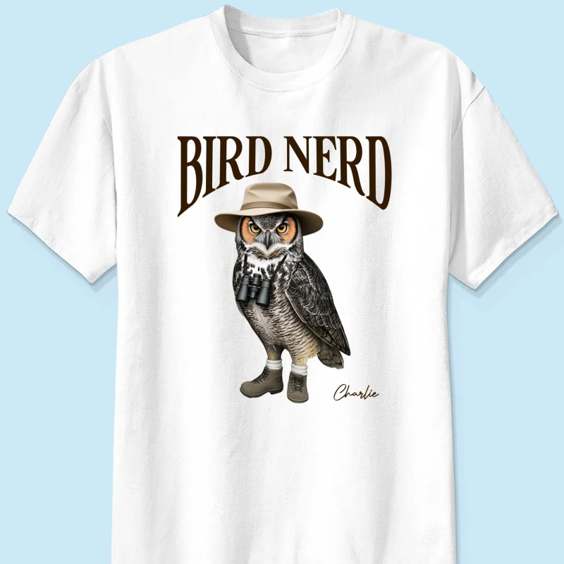 Bird Nerd Custom Name Funny - Personalized Shirt - Gift for Bird Lover, Birdwatcher, Bird Watching Gifts - Image 12