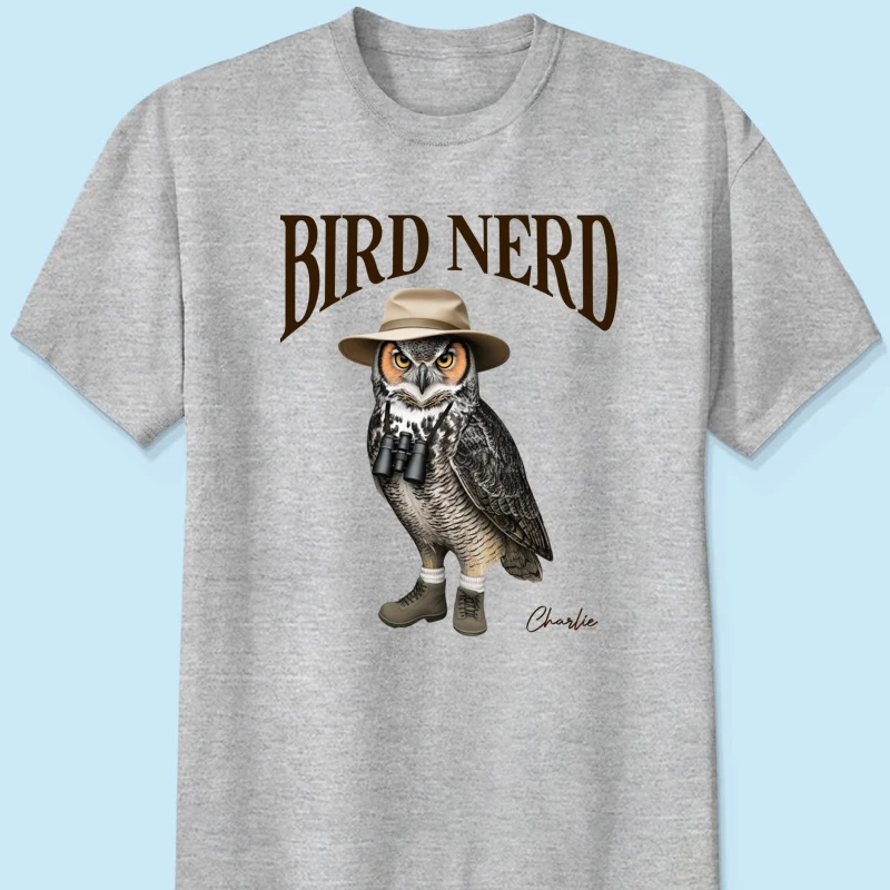 Bird Nerd Custom Name Funny - Personalized Shirt - Gift for Bird Lover, Birdwatcher, Bird Watching Gifts - Image 13