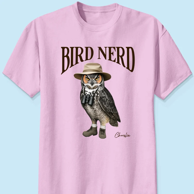 Bird Nerd Custom Name Funny - Personalized Shirt - Gift for Bird Lover, Birdwatcher, Bird Watching Gifts - Image 14