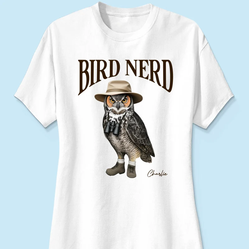 Bird Nerd Custom Name Funny - Personalized Shirt - Gift for Bird Lover, Birdwatcher, Bird Watching Gifts - Image 16