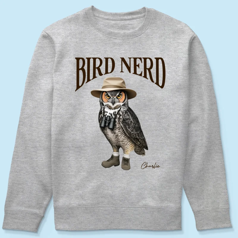 Bird Nerd Custom Name Funny - Personalized Shirt - Gift for Bird Lover, Birdwatcher, Bird Watching Gifts - Image 21