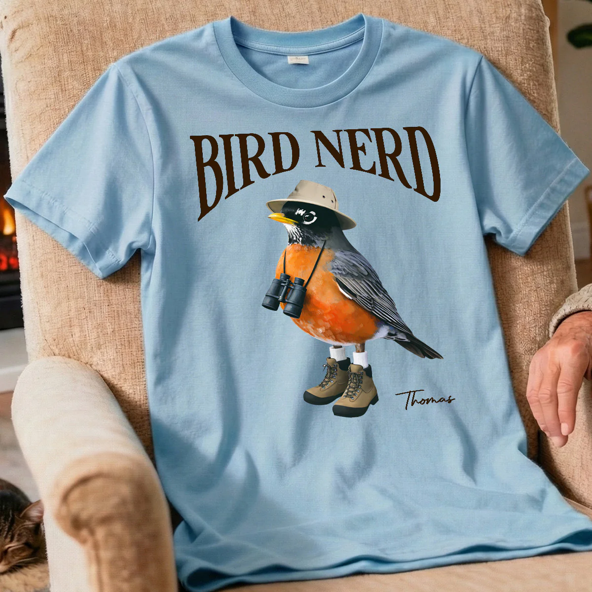 Bird Nerd Custom Name Funny - Personalized Shirt - Gift for Bird Lover, Birdwatcher, Bird Watching Gifts - Image 5