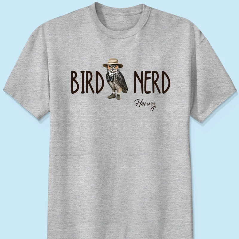 Bird Nerd - Personalized Shirt - Gift for Bird Lover, Birdwatcher, Bird Watching Gifts - Image 13