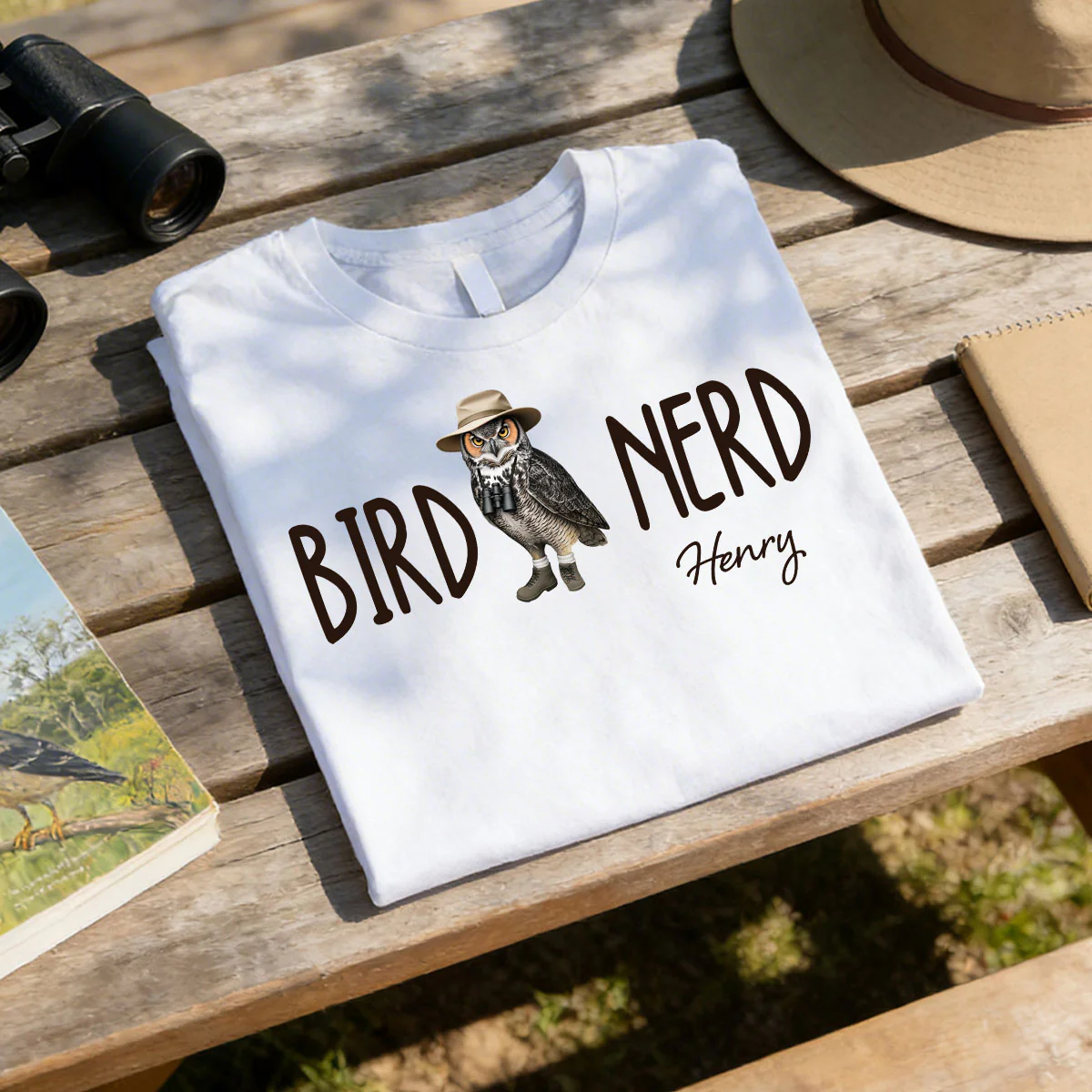 Bird Nerd - Personalized Shirt - Gift for Bird Lover, Birdwatcher, Bird Watching Gifts - Image 2