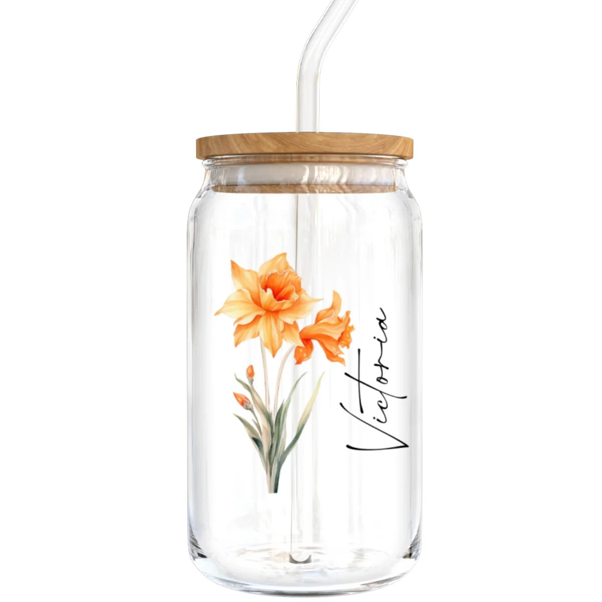 Birth Flower With Name Birthday Gift for Best Friend Birthday Gift For Mom Grandma Daughter Granddaughter Pampering Gift Personalized Clear Glass Can - Image 8