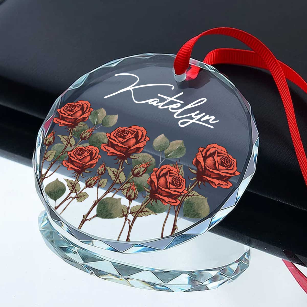 Birth Month Flower Best Friend Name Personalized Glass Ornament, Birthday Christmas Wedding Gift For Best Friends - Image 6