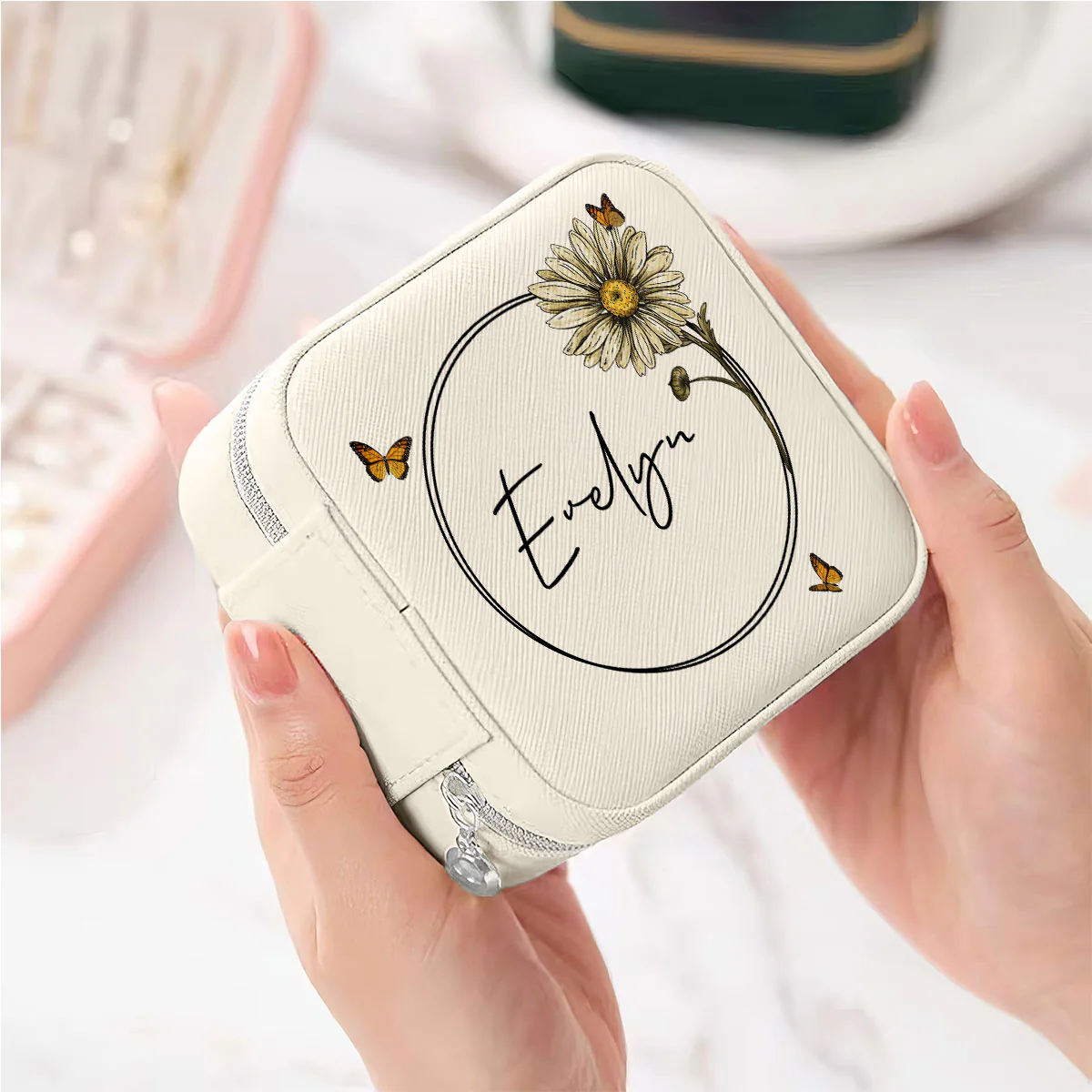 Birth Month Flower Custom Name Personalized Jewelry Box, Gift for Her, Gift For Friends, Mother's Day Birthday Gift - Image 6