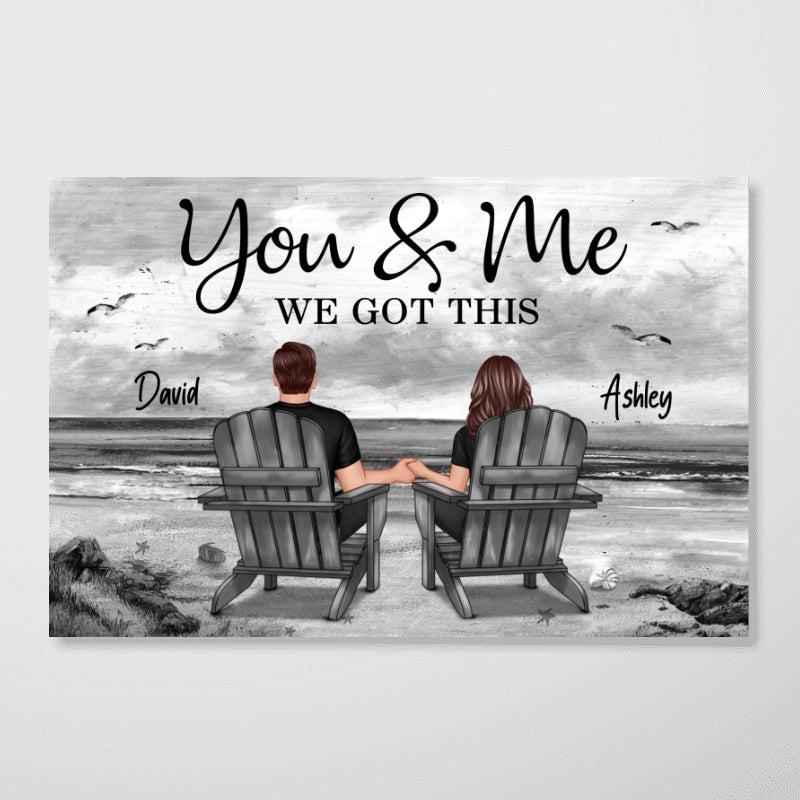 You And Me Eternal Love Beach Landscape Monochrome Personalized Poster, Heartfelt Gift For Him, For Her, Husband, Wife - Image 11