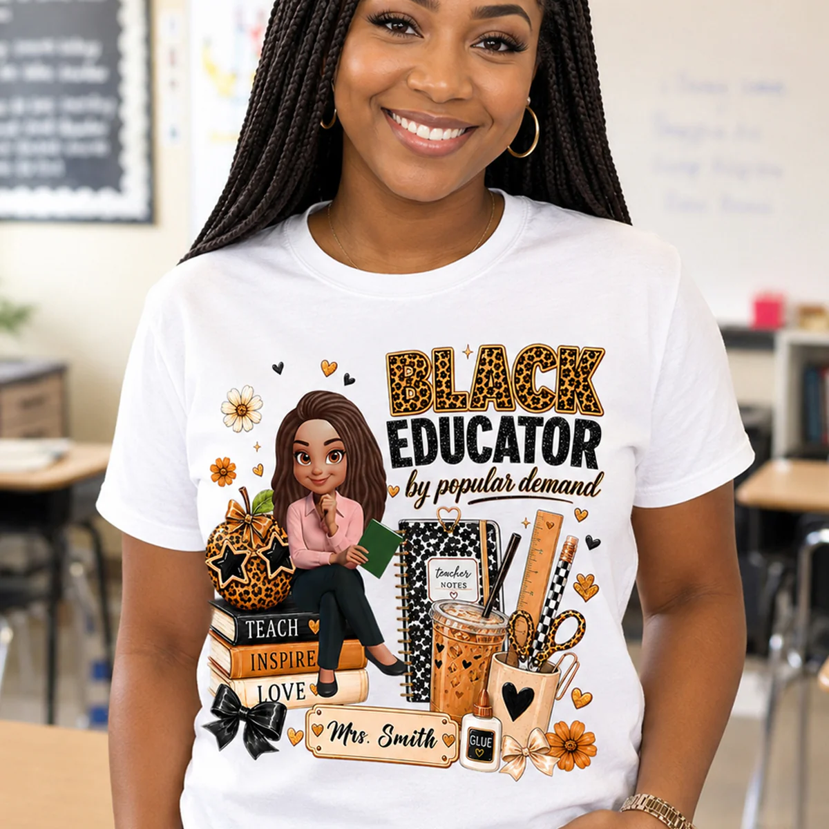 Black Educator by Popular Demand - Personalized Shirt - Back to School Gift for Teacher - Image 4