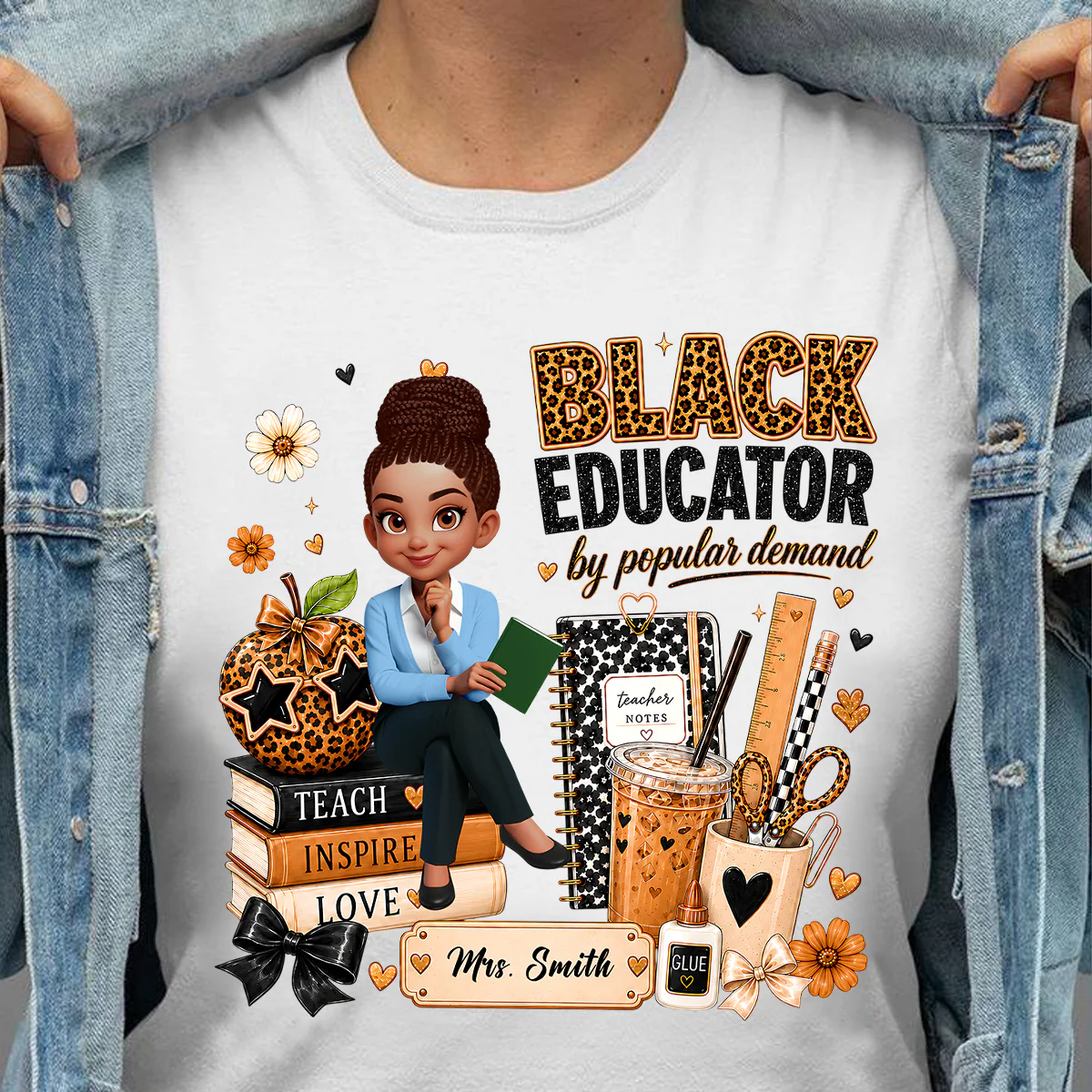 Black Educator by Popular Demand - Personalized Shirt - Back to School Gift for Teacher - Image 5