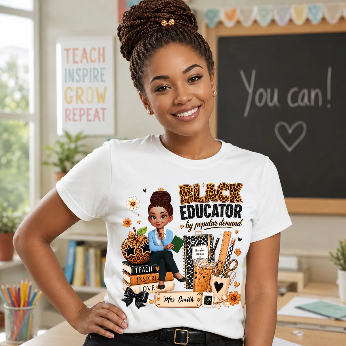 Black Educator by Popular Demand - Personalized Shirt - Back to School Gift for Teacher - Image 6