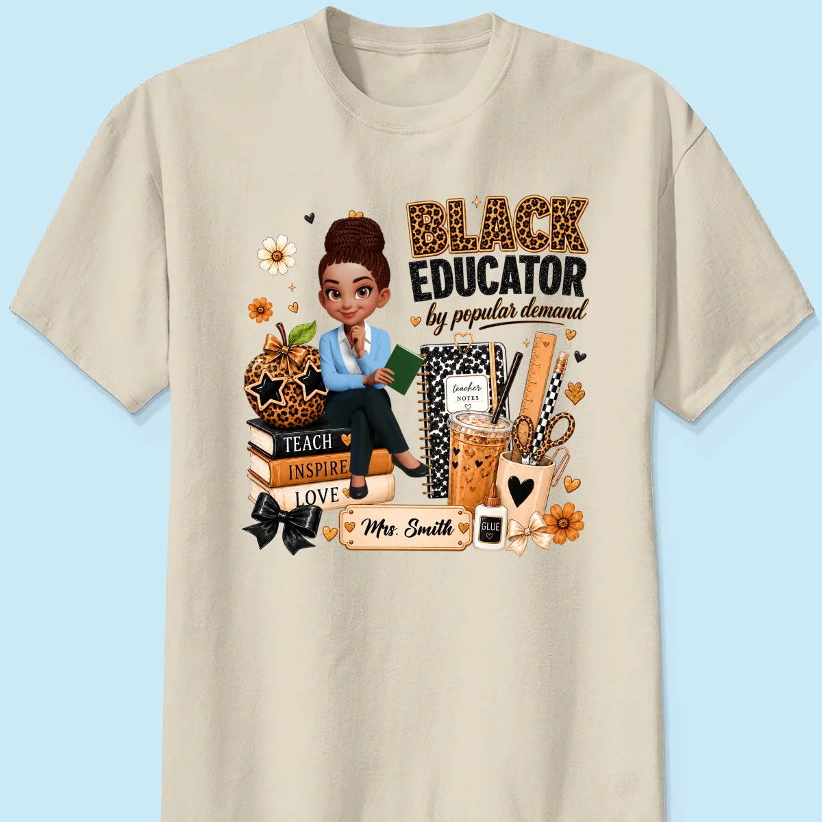 Black Educator by Popular Demand - Personalized Shirt - Back to School Gift for Teacher - Image 8