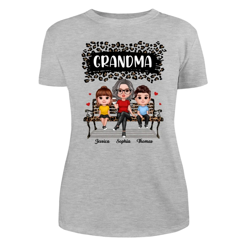 Black Leopard Grandma Grandkids Personalized Shirt - Image 10