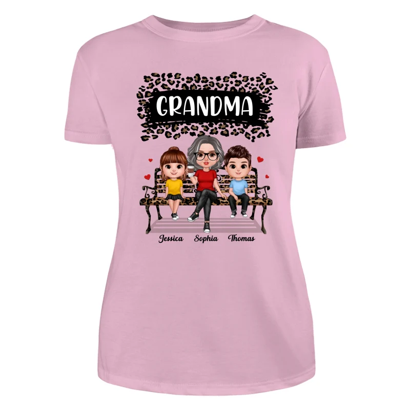 Black Leopard Grandma Grandkids Personalized Shirt - Image 11