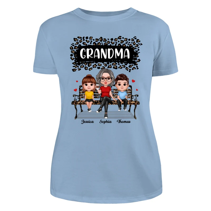 Black Leopard Grandma Grandkids Personalized Shirt - Image 12