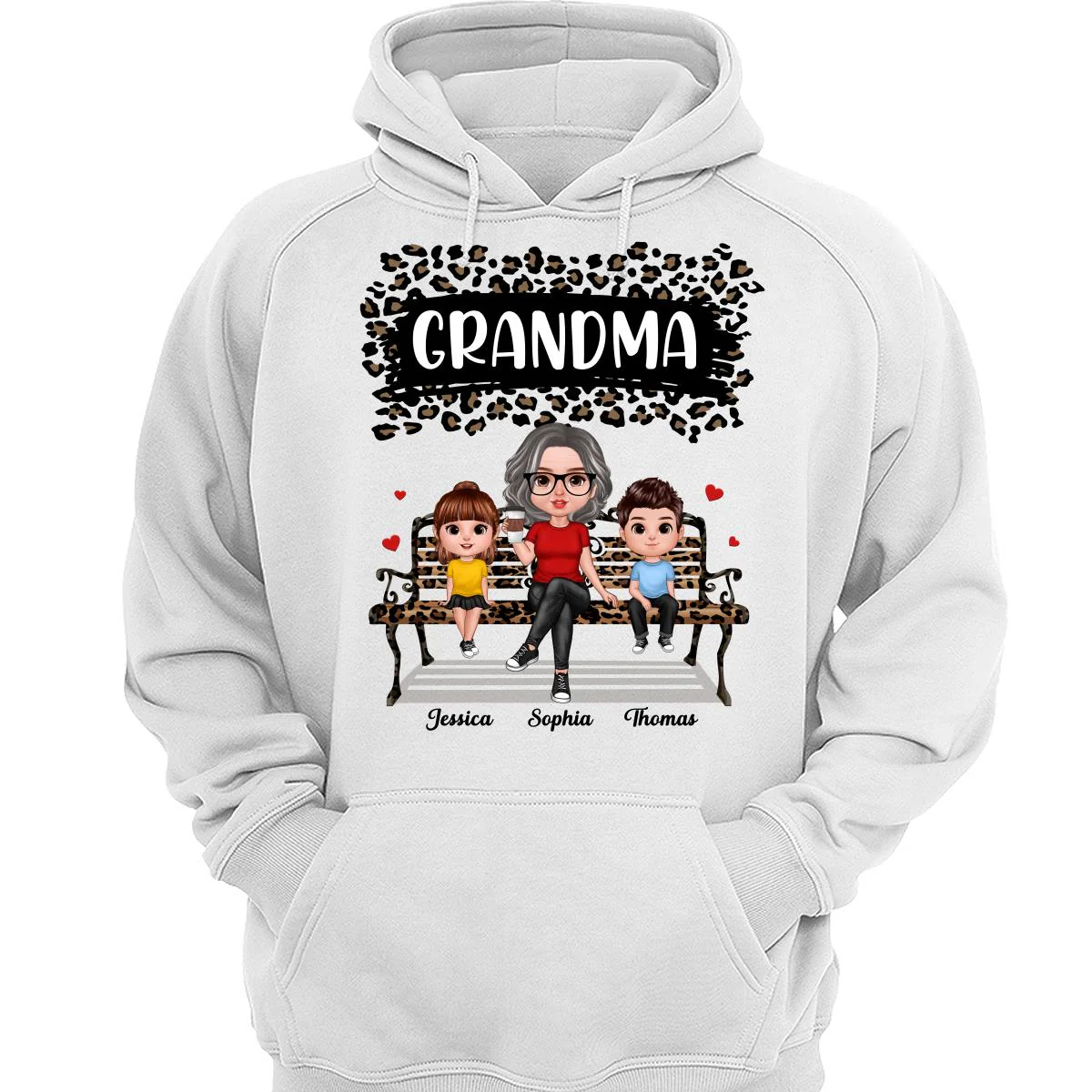 Black Leopard Grandma Grandkids Personalized Shirt - Image 3