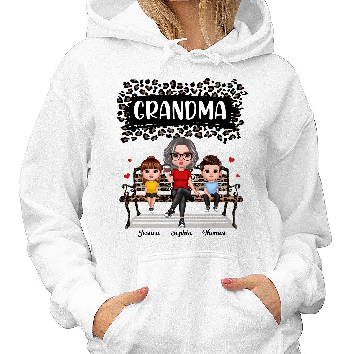 Black Leopard Grandma Grandkids Personalized Shirt - Image 4