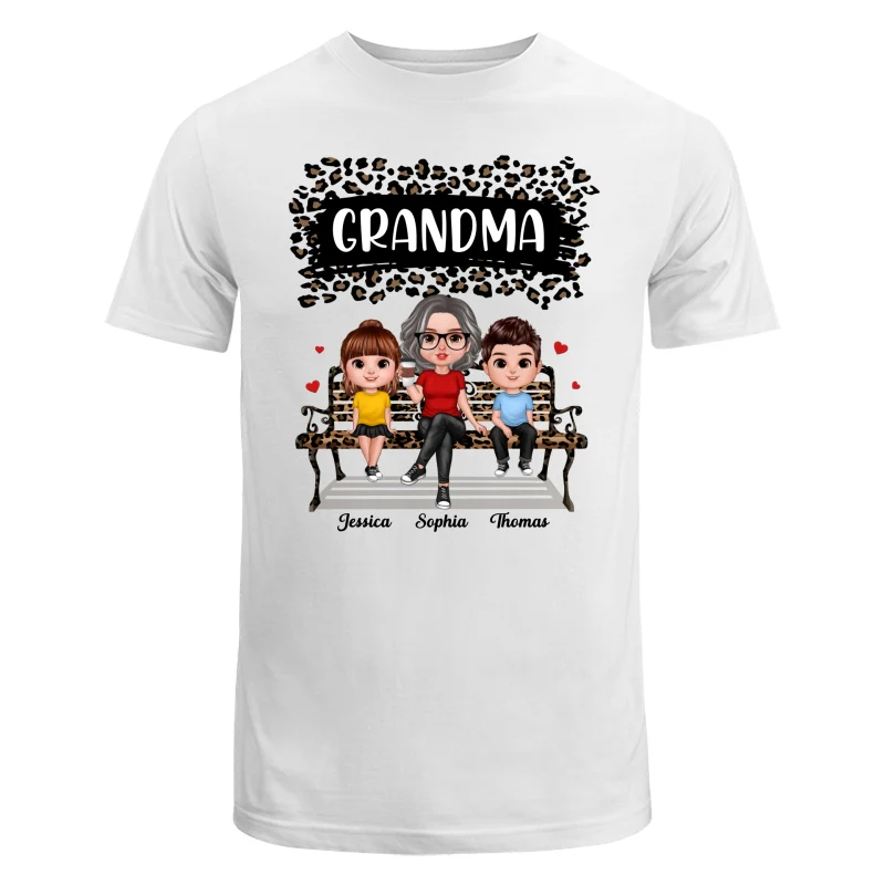 Black Leopard Grandma Grandkids Personalized Shirt - Image 5